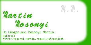 martin mosonyi business card